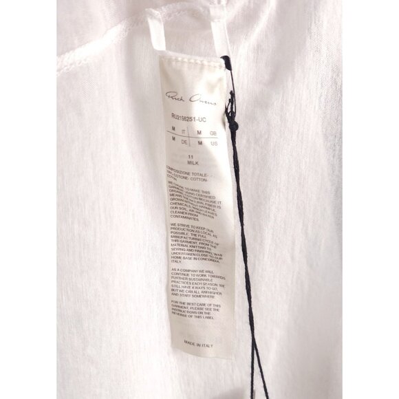 Rick Owens Basic SS T-Shirt M Mens Milk Phlegethon S/S 21 - Picture 11 of 13